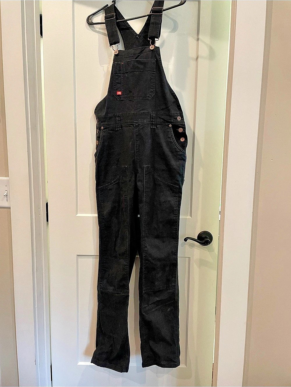 Dickies Women's Double Front Duck Bib Overalls Black XS